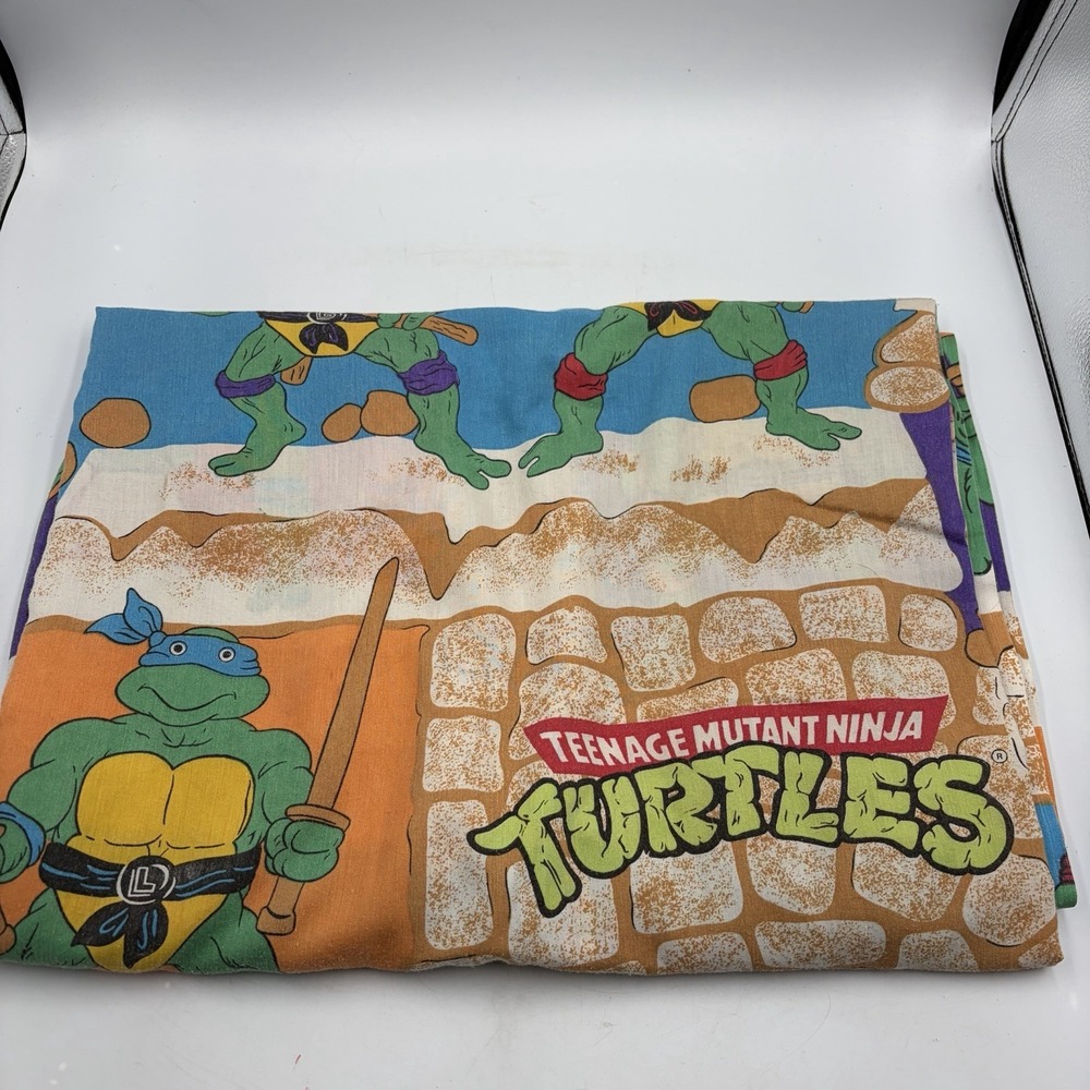 VTG Retro 1988  Teenage Mutant Ninja Turtles FLAT Twin Sheet Bibb Company
